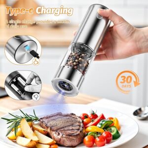 HomeHacks Upgraded Large Capacity Electric Salt and Pepper Grinder Set – Rechargeable Type-C with LED Light, Stainless Steel Automatic Grinder, 6 Adjustable Coarseness (Valentine’s Gift Set) 715818pkFHL. AC SX679 300x300