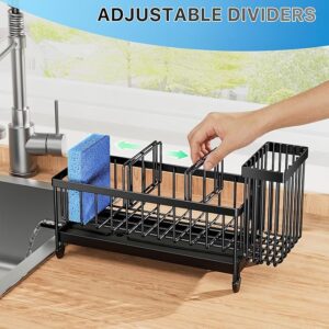 Cisily Sponge Holder for Kitchen Sink – Sink Caddy Organizer with High Brush Holder, Kitchen Countertop Organizer & Storage Essential, Rustproof 304 Stainless Steel (Black, 9.25″) 818WoFALdYL. AC SX679 300x300